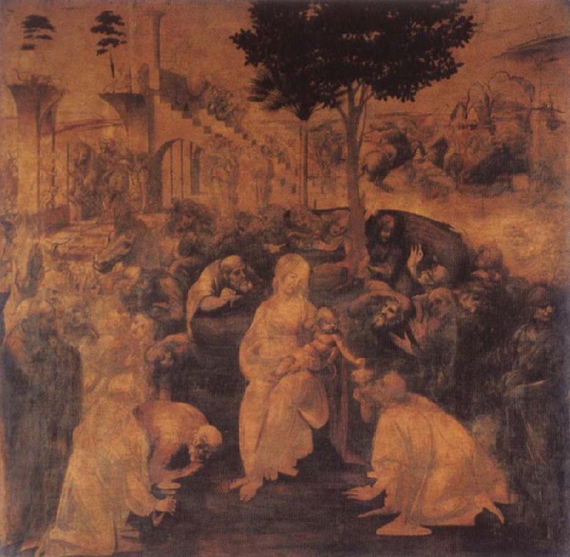  Leonardo  Da Vinci Adoration of the Magi China oil painting art